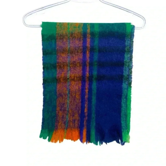 Vintage Italian made wool blend  heavy winter scarf, 12” by 62” - Picture 1 of 4